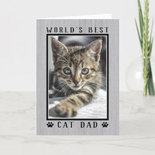 Tarjeta Foto de cumpleaños del mejor papá de gatos del mun