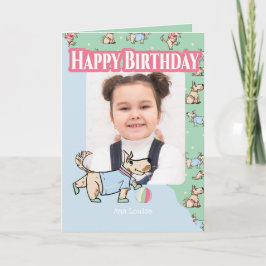 Tarjeta Foto de cumpleaños feliz de Green Blue de That Dog