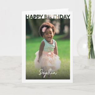 Tarjeta Foto de cumpleaños feliz moderno