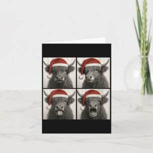 Tarjeta Foto de Dama Divertida de Navidad Vaca Highland Sa