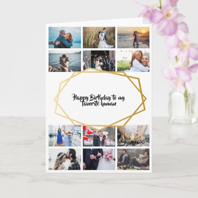 Tarjeta Foto de DIY 12 | marco romántico de cumpleaños dor (Orquídea)