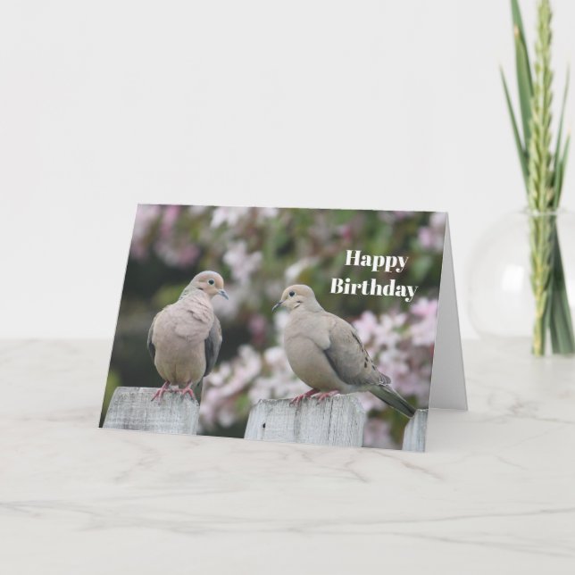 Tarjeta Foto de Doves de luto Cumpleaños (Anverso)
