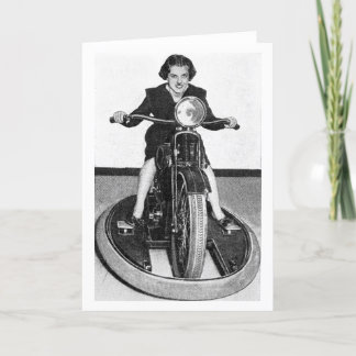 Tarjeta Foto de época - Chica en ciclo