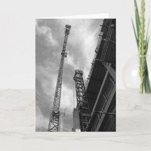 Tarjeta Foto de equipo de construcción de grúa y contrapes