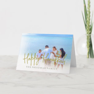 Tarjeta Foto de familia de Hanukkah Saludo de amor y luz