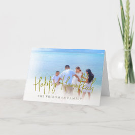 Tarjeta Foto de familia de Hanukkah Saludo de amor y luz