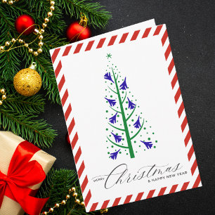 Tarjeta Foto de familia del árbol de Navidad con avión de