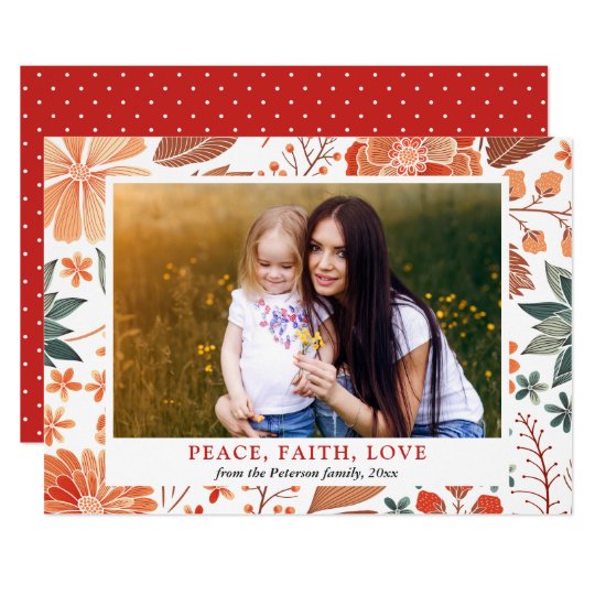 Tarjeta Foto de familia estacional del saludo del amor de