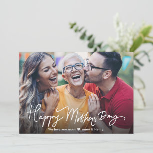 Tarjeta Foto de Feliz Día de la Madre con Caligrafía Simpl