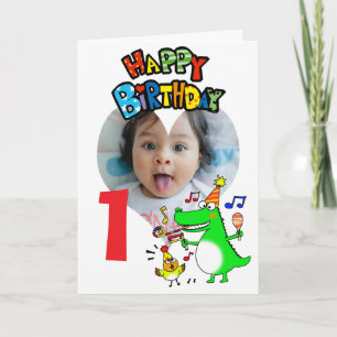 Tarjeta Foto de fiesta de cumpleaños de animalitos lindos