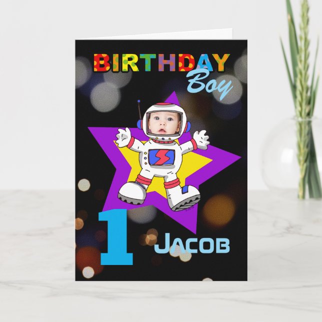 Tarjeta Foto de fiesta de cumpleaños número uno de temátic (Anverso)