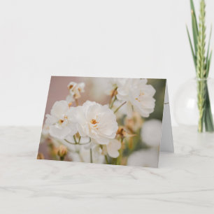 Tarjeta Foto de flor de rosa blanca elegante Feliz día de
