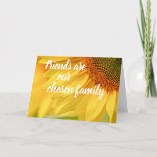 Tarjeta Foto de girasol en blanco Amigos son familia elegi