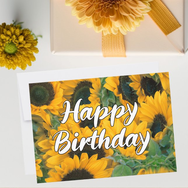 Tarjeta Foto de girasol Personalizado hermoso Feliz cumple (Subido por el creador)