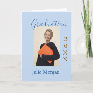 Tarjeta Foto de graduación año dorado marrón 20XX nombresi