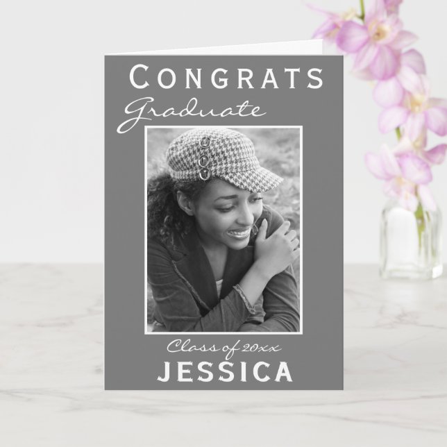 Tarjeta Foto de graduación de Graduados de Modernos Felici (Orquídea)