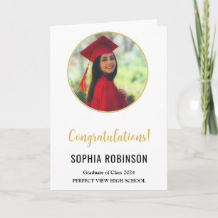 Tarjeta Foto de graduado simple Graduación moderna