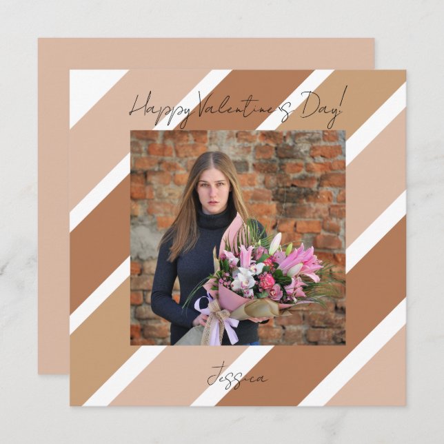 Tarjeta Foto de guión moderno del día de San Valentín (Anverso / Reverso)