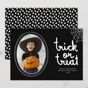 Tarjeta Foto de Halloween de Truco o Trato con Marco Dibuj