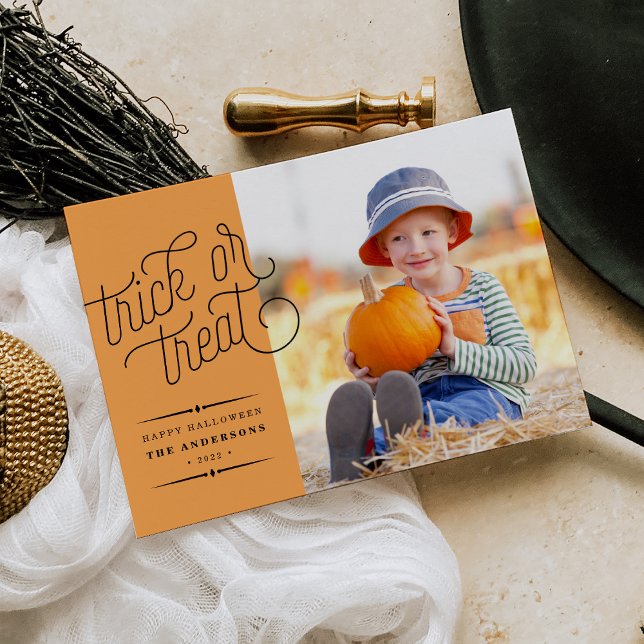 Tarjeta Foto de Halloween de truco o truco (Subido por el creador)