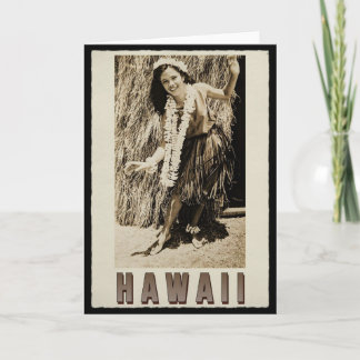 Tarjeta Foto de la cosecha de Hawaii Hula Chica