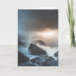 Tarjeta Foto de la costa noruega de la costa del mar