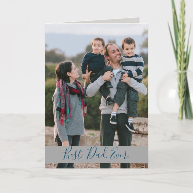 Tarjeta Foto de la familia Best Dad (Anverso)