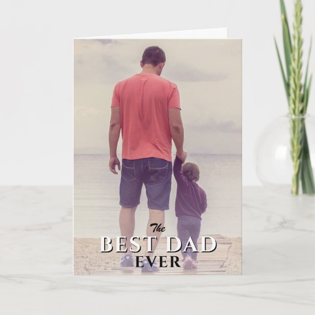 Tarjeta Foto de la familia completa del Día del mejor padr (Anverso)
