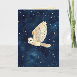 Tarjeta Foto de la familia de navidades Starry Night Owl