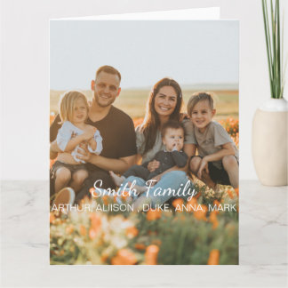 Tarjeta Foto de la familia de personalizados con nombres p