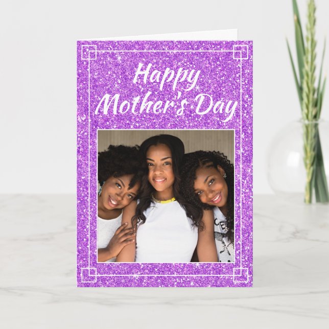 Tarjeta Foto de la familia del Personalizado de la Purpuri (Anverso)