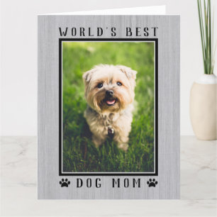 Tarjeta Foto de la mejor mamá de perros del mundo Rustica 