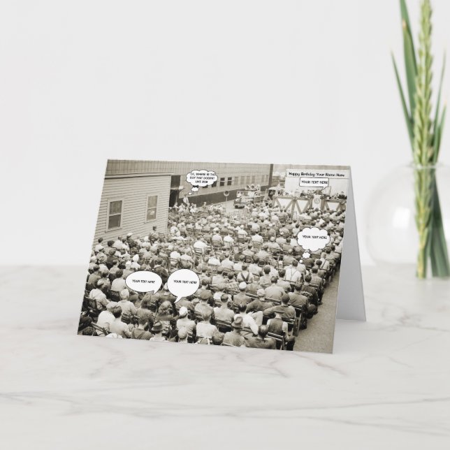 TARJETA FOTO DE LA MULTITUD DE PERSONAS EN LA SEGUNDA GUER (Anverso)