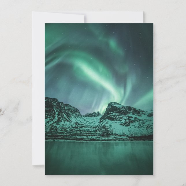 Tarjeta Foto de la naturaleza de las luces del norte (Anverso)
