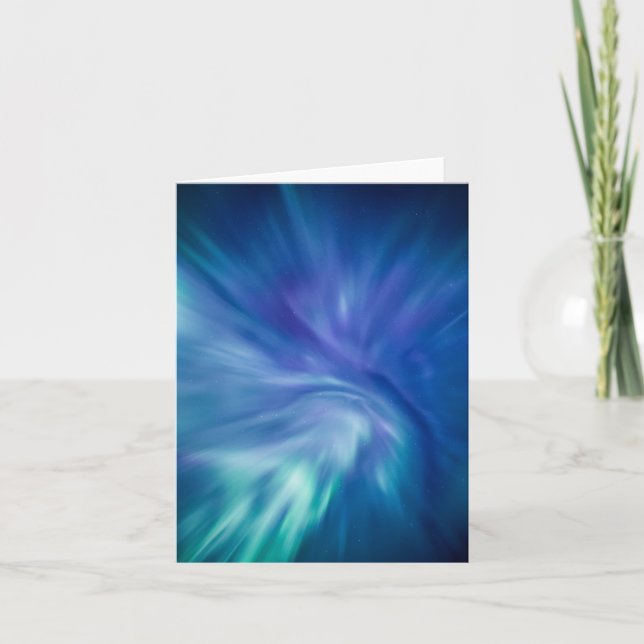 Tarjeta Foto de la naturaleza de las luces del norte (Anverso)
