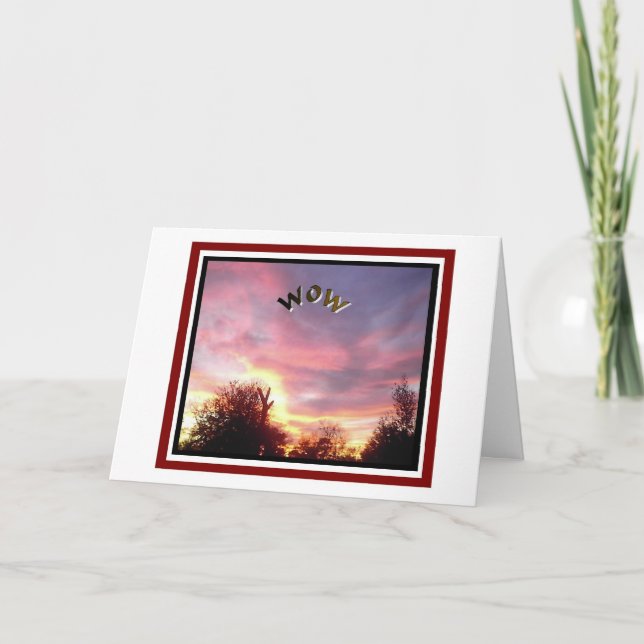 Tarjeta Foto de la puesta del sol que piensa en usted (Anverso)