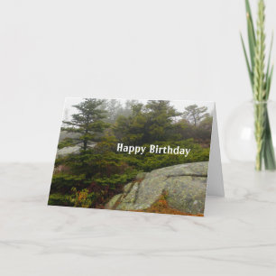 Tarjeta Foto de Maine Pine Boulders Acadia Cumpleaños