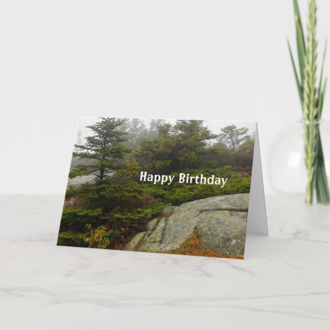 Tarjeta Foto de Maine Pine Boulders Acadia Cumpleaños (Anverso)