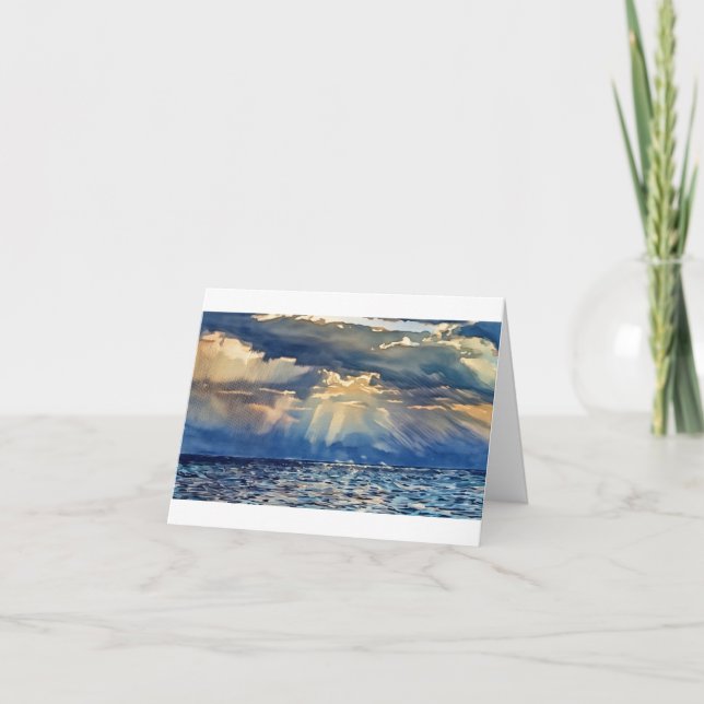 Tarjeta Foto de Marla de Rayos de Sol a Través de Nubes (Anverso)