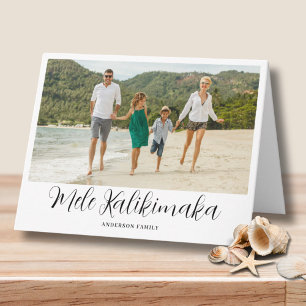 Tarjeta Foto de Mele Kalikimaka Navidades hawaianos