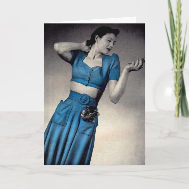 Tarjeta Foto de moda de los años 1940 al más puro estilo (Anverso)