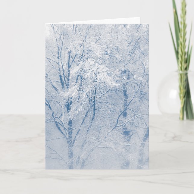 Tarjeta Foto de naturaleza de invierno de árboles cubierto (Anverso)