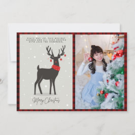 Tarjeta FOTO de Navidad Arte Popular Moderno Reno