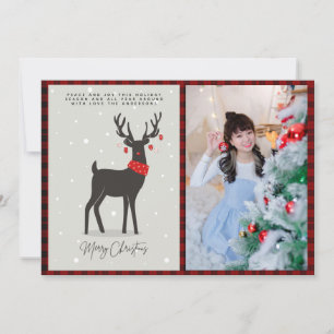 Tarjeta Foto de Navidad Arte Popular Moderno Reno