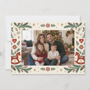 Tarjeta Foto de Navidad familiar folk nórdica
