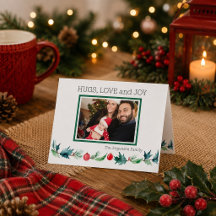 Foto de Navidad familiar personalizada en acuarela