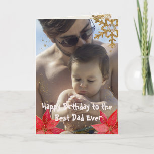 Tarjeta Foto de Navidad Feliz Cumpleaños al Mejor Papá del