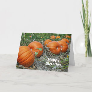Tarjeta Foto de parche de calabaza Cumpleaños