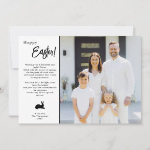 Tarjeta Foto de Pascua de familia moderna minimalista en b