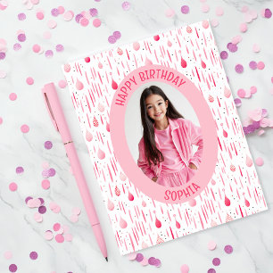 Tarjeta Foto de patrón rosa